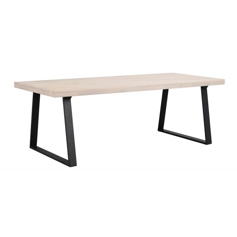 RO Brooklyn Extending Dining Table U 220x95 Whitewash/Black